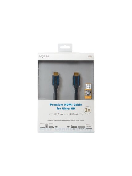 Logilink | Premium HDMI Cable for Ultra HD | CHB005 | HDMI male (type A) | HDMI male (type A) | HDMI to HDMI | 3 m 4