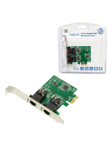 Logilink PC0075, 2-port Gigabit PCI Express network card | Logilink | 2 x Gigabit Lan (RJ 45) | PCIe 2 Logilink PC0075, 2-port Gigabit PCI Express network card | Logilink | 2 x Gigabit Lan (RJ 45) | PCIe 2