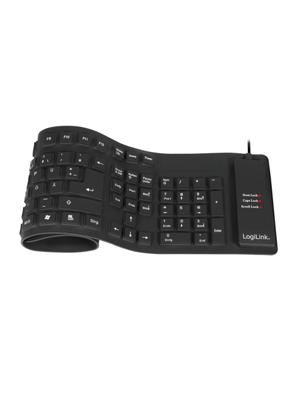 Logilink | Flexible waterproof Keyboard USB + PS/2 | ID0019A | Flexible keyboard | Wired | DE | Black 1 Logilink | Flexible waterproof Keyboard USB + PS/2 | ID0019A | Flexible keyboard | Wired | DE | Black 1