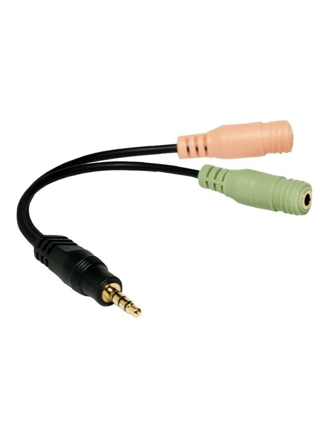 Logilink | Audio jack adapter, 4-pin, 3.5 mm stereo male to 2x 3.5mm female | 0.15 m Logilink | Audio jack adapter, 4-pin, 3.5 mm stereo male to 2x 3.5mm female | 0.15 m