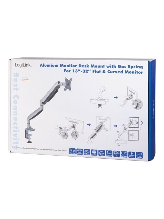 Logilink | Desk Mount | BP0042 | 13-32 " | Maximum weight (capacity) 9 kg | Silver 4 Logilink | Desk Mount | BP0042 | 13-32 " | Maximum weight (capacity) 9 kg | Silver 4