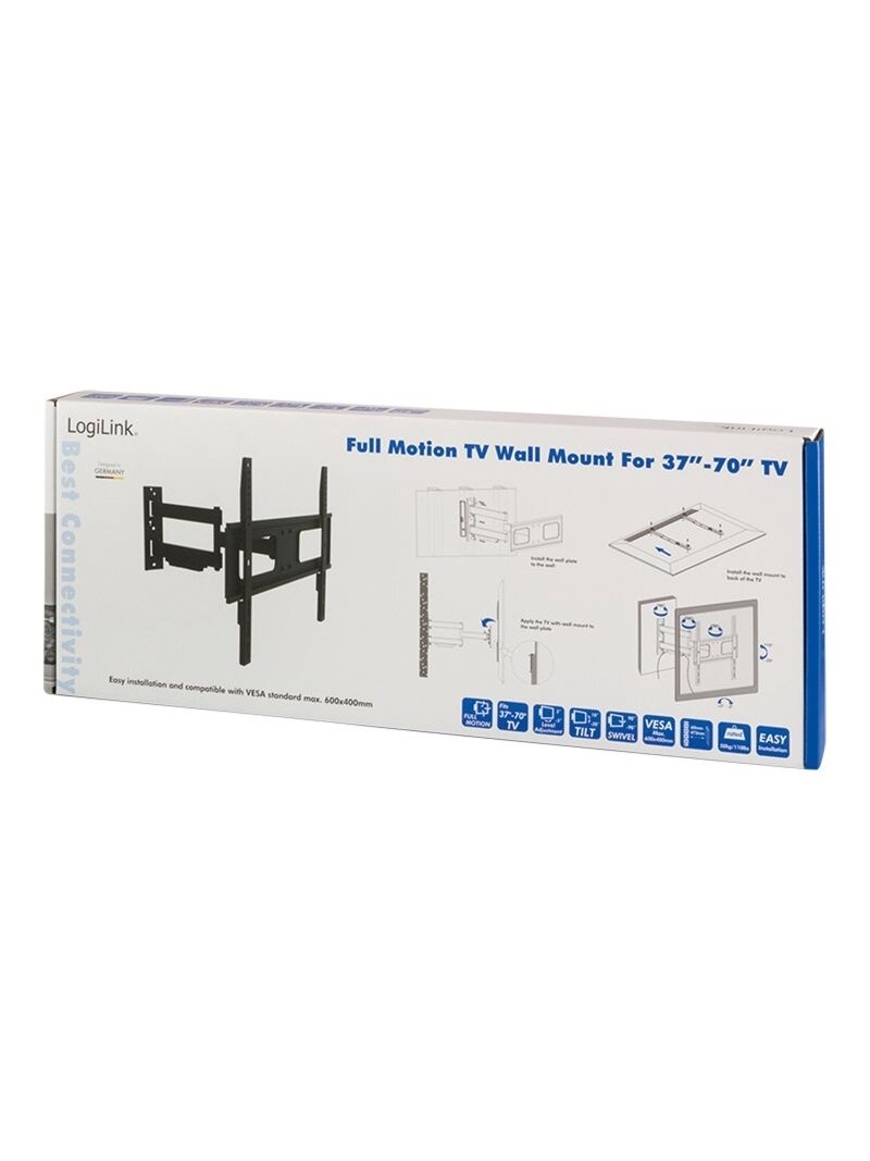 Logilink BP0019 TV Wall mount, 37"-70", tilt +10°-20°,swievel +-90°, 473mm | Logilink | Wall Mount | BP0019 | 37-70 " | Maximum weight (capacity) 50 kg | Black 2 Logilink BP0019 TV Wall mount, 37"-70", tilt +10°-20°,swievel +-90°, 473mm | Logilink | Wall Mount | BP0019 | 37-70 " | Maximum weight (capacity) 50 kg | Black 2