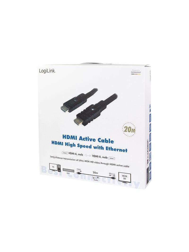 Logilink, CHA0020, 20m, Active, HDMI cable, type A male, - HDMI type A male, black. | Logilink | HDMI to HDMI | 20 m 4 Logilink, CHA0020, 20m, Active, HDMI cable, type A male, - HDMI type A male, black. | Logilink | HDMI to HDMI | 20 m 4