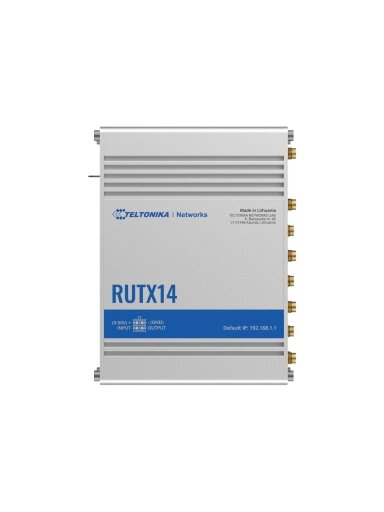 LTE Cat 12 Router | RUTX14 | 802.11ac | 867 Mbit/s | 10/100/1000 Mbps Mbit/s | Ethernet LAN (RJ-45) ports 5 | MU-MiMO Yes | 4G | Antenna type Internal LTE Cat 12 Router | RUTX14 | 802.11ac | 867 Mbit/s | 10/100/1000 Mbps Mbit/s | Ethernet LAN (RJ-45) ports 5 | MU-MiMO Yes | 4G | Antenna type Internal
