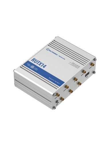 LTE Cat 12 Router | RUTX14 | 802.11ac | 867 Mbit/s | 10/100/1000 Mbps Mbit/s | Ethernet LAN (RJ-45) ports 5 | MU-MiMO Yes | 4G | Antenna type Internal LTE Cat 12 Router | RUTX14 | 802.11ac | 867 Mbit/s | 10/100/1000 Mbps Mbit/s | Ethernet LAN (RJ-45) ports 5 | MU-MiMO Yes | 4G | Antenna type Internal