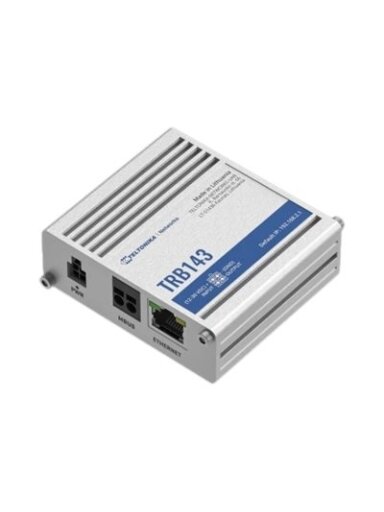 LTE Cat 4 M-Bus | TRB143 | 10/100/1000 Mbit/s | Ethernet LAN (RJ-45) ports 1 | Mesh Support No | MU-MiMO No | 4G LTE Cat 4 M-Bus | TRB143 | 10/100/1000 Mbit/s | Ethernet LAN (RJ-45) ports 1 | Mesh Support No | MU-MiMO No | 4G