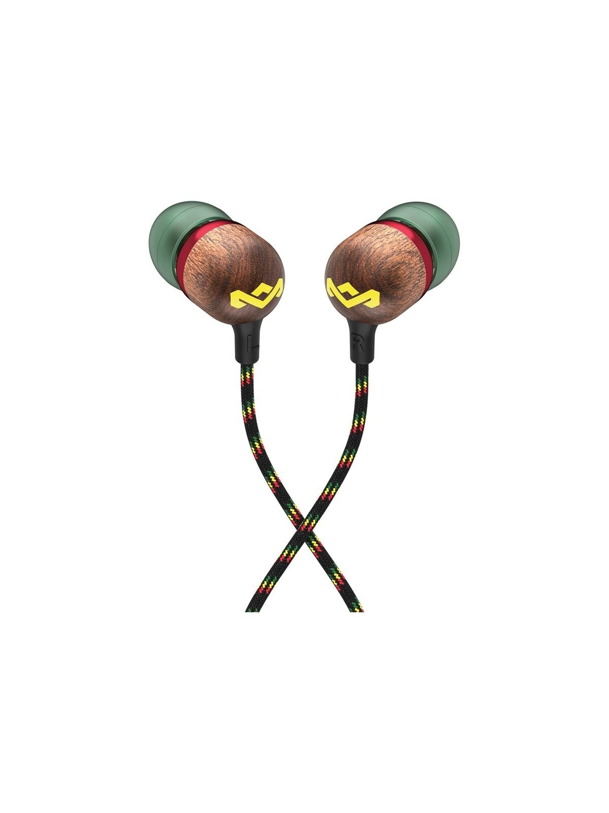 Marley Wired Earbuds | Smile Jamaica | Built-in microphone | USB Type-C | Rasta 1