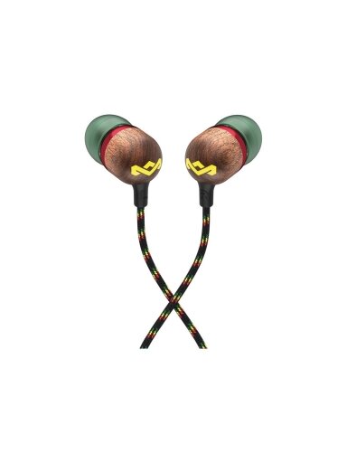 Marley Wired Earbuds | Smile Jamaica | Built-in microphone | USB Type-C | Rasta