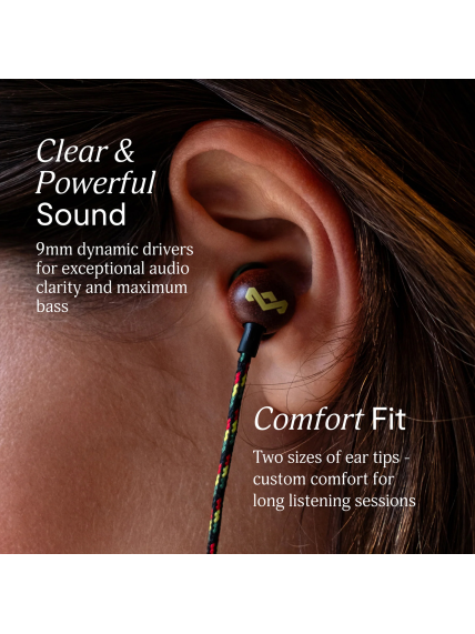 Marley Wired Earbuds | Smile Jamaica | Built-in microphone | USB Type-C | Rasta 3 Marley Wired Earbuds | Smile Jamaica | Built-in microphone | USB Type-C | Rasta 3