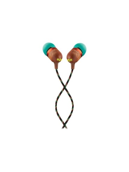 Marley Wired Earbuds | Smile Jamaica | Built-in microphone | USB Type-C | Rasta