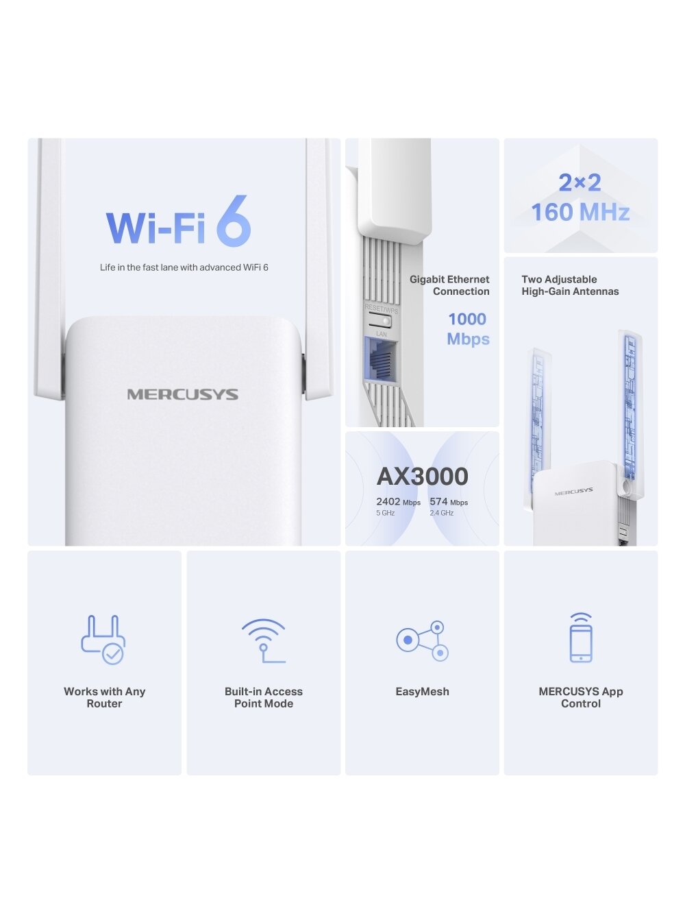 Mercusys AX3000 Dual-Band Wi-Fi 6 USB Adapter | ME80X | White 2 Mercusys AX3000 Dual-Band Wi-Fi 6 USB Adapter | ME80X | White 2