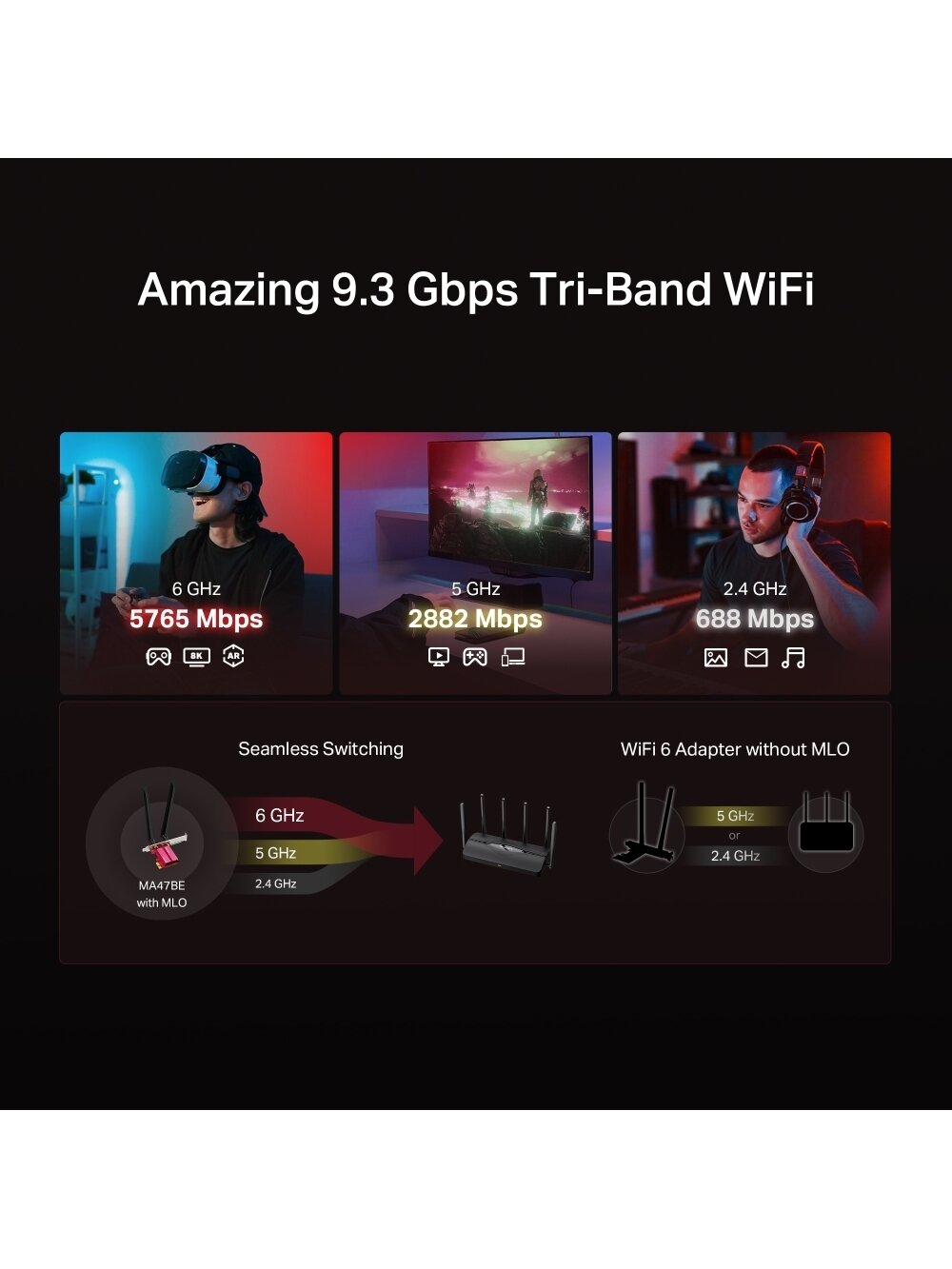 Mercusys BE9300 WiFi 7 Bluetooth 5.4 PCIe Adapter | MA47BE 4