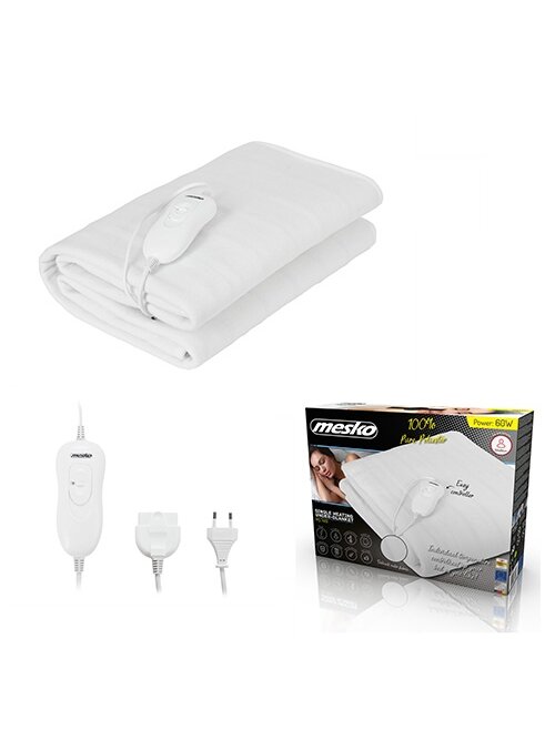 Mesko | Electirc heating under-blanket | MS 7419 | Number of heating levels 4 | Number of persons 1 | Washable | Remote control | Polyester | 60 W | White 2