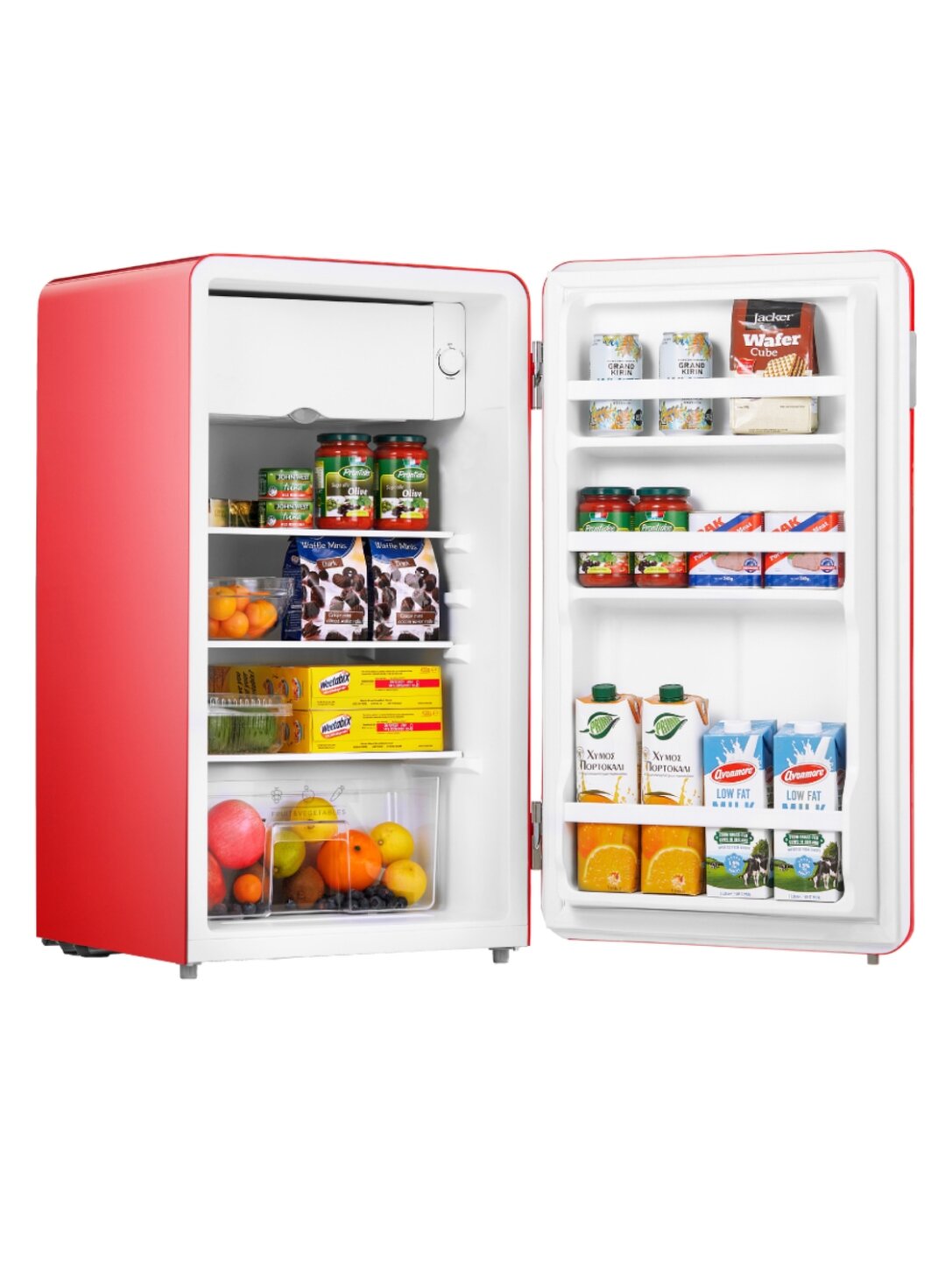 Midea Refrigerator | MDRD142SLE32 | Energy efficiency class E | Free standing | Larder | Height 83.5 cm | Fridge net capacity 93 L | 41 dB | Red 3 Midea Refrigerator | MDRD142SLE32 | Energy efficiency class E | Free standing | Larder | Height 83.5 cm | Fridge net capacity 93 L | 41 dB | Red 3