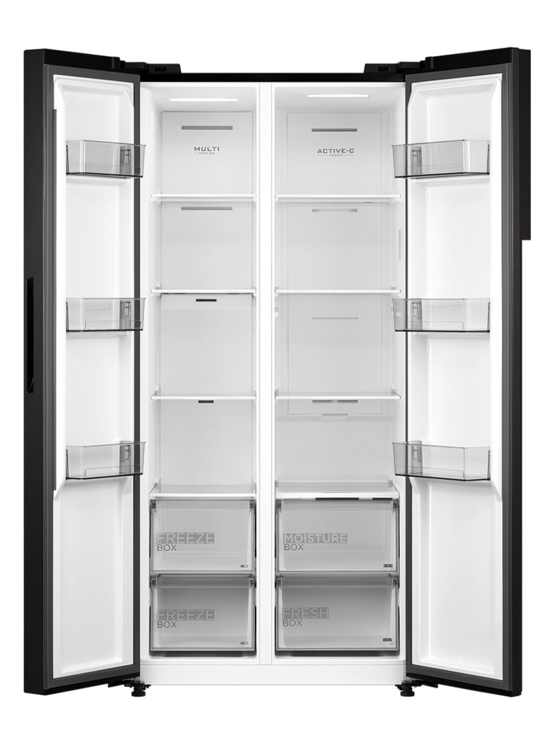 Midea Refrigerator | MDRS619FIE45 | Energy efficiency class E | Free standing | Height 177.5 cm | Side by Side | No Frost system | Fridge net capacity 271 L | Freezer net capacity 189 L | Display | 41 dB | Dark inox 1 Midea Refrigerator | MDRS619FIE45 | Energy efficiency class E | Free standing | Height 177.5 cm | Side by Side | No Frost system | Fridge net capacity 271 L | Freezer net capacity 189 L | Display | 41 dB | Dark inox 1