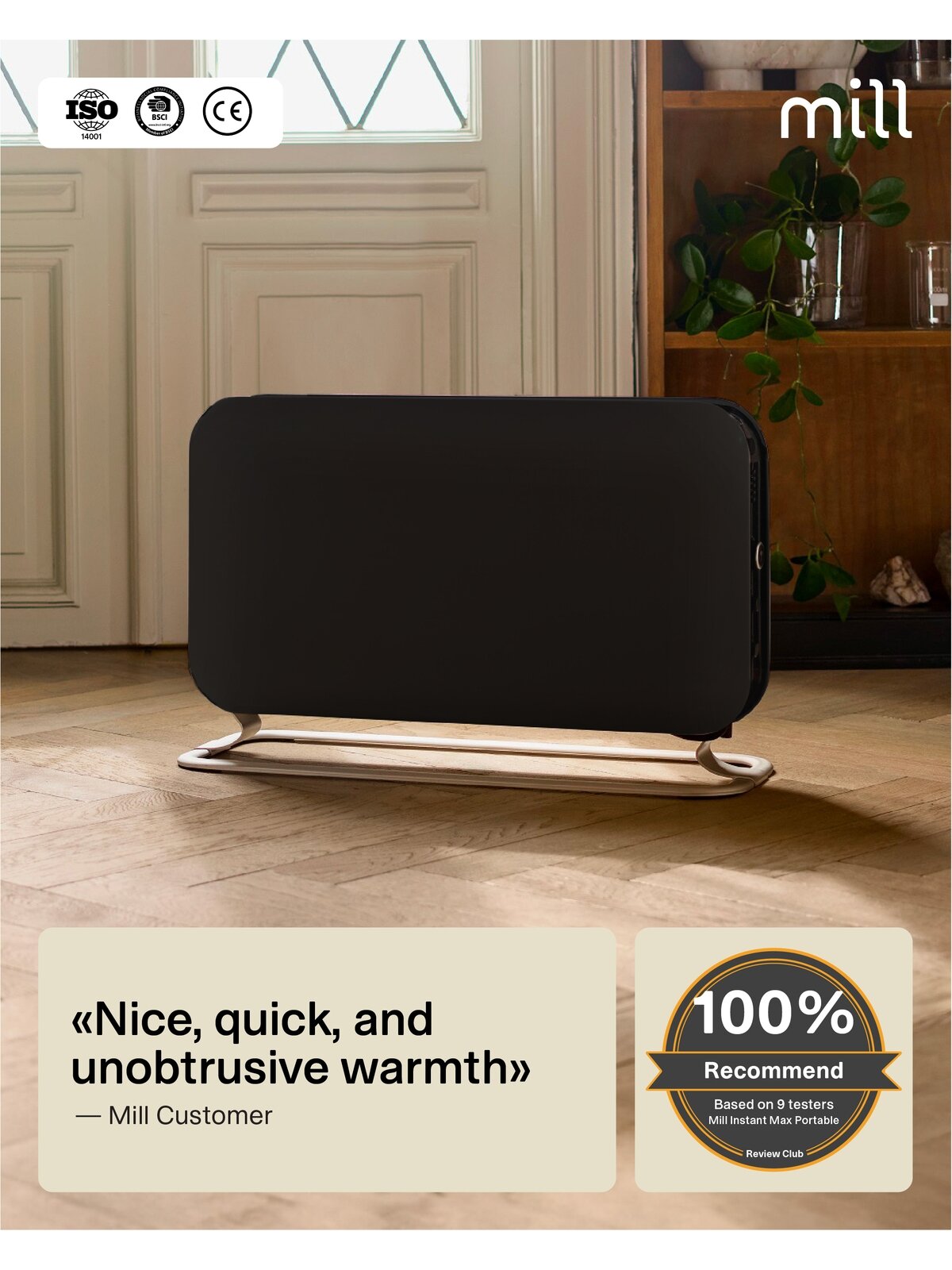 Mill | Heater | SG2000LED | Convection Heater | 2000 W | Number of power levels 3 | Suitable for rooms up to 5-20 m² | Black 10 Mill | Heater | SG2000LED | Convection Heater | 2000 W | Number of power levels 3 | Suitable for rooms up to 5-20 m² | Black 10