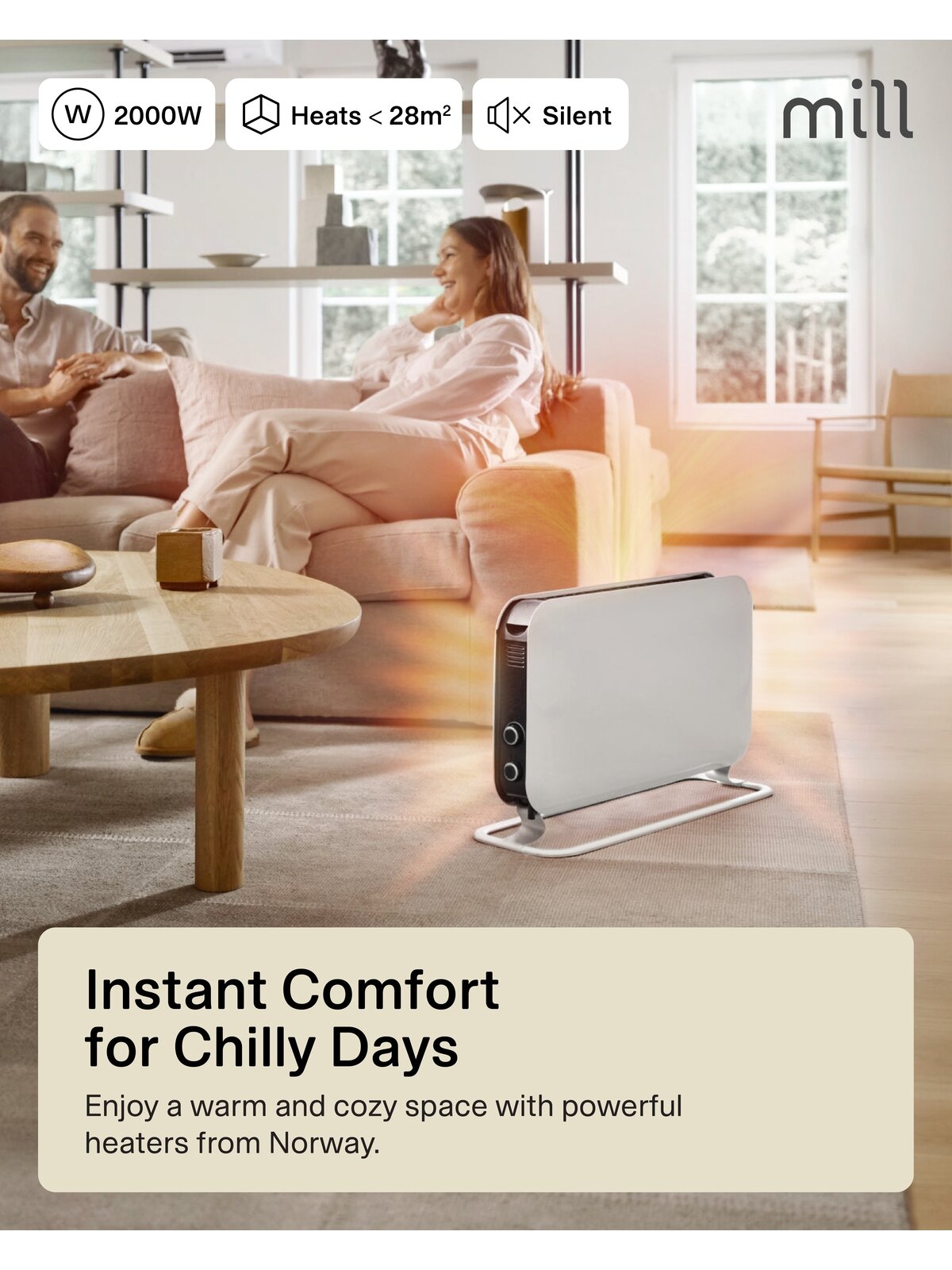 Mill | Heater | SG2000MEC | Convection Heater | 2000 W | Number of power levels 3 | Suitable for rooms up to 5-20 m² | White | N/A 10