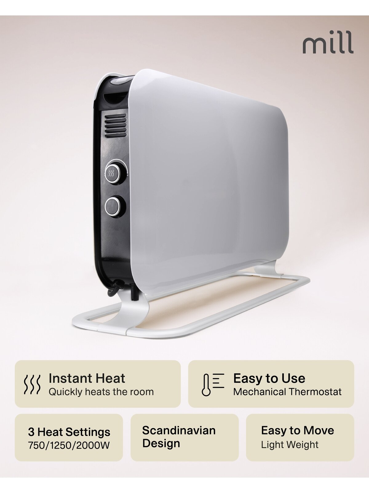 Mill | Heater | SG2000MEC | Convection Heater | 2000 W | Number of power levels 3 | Suitable for rooms up to 5-20 m² | White | N/A 14
