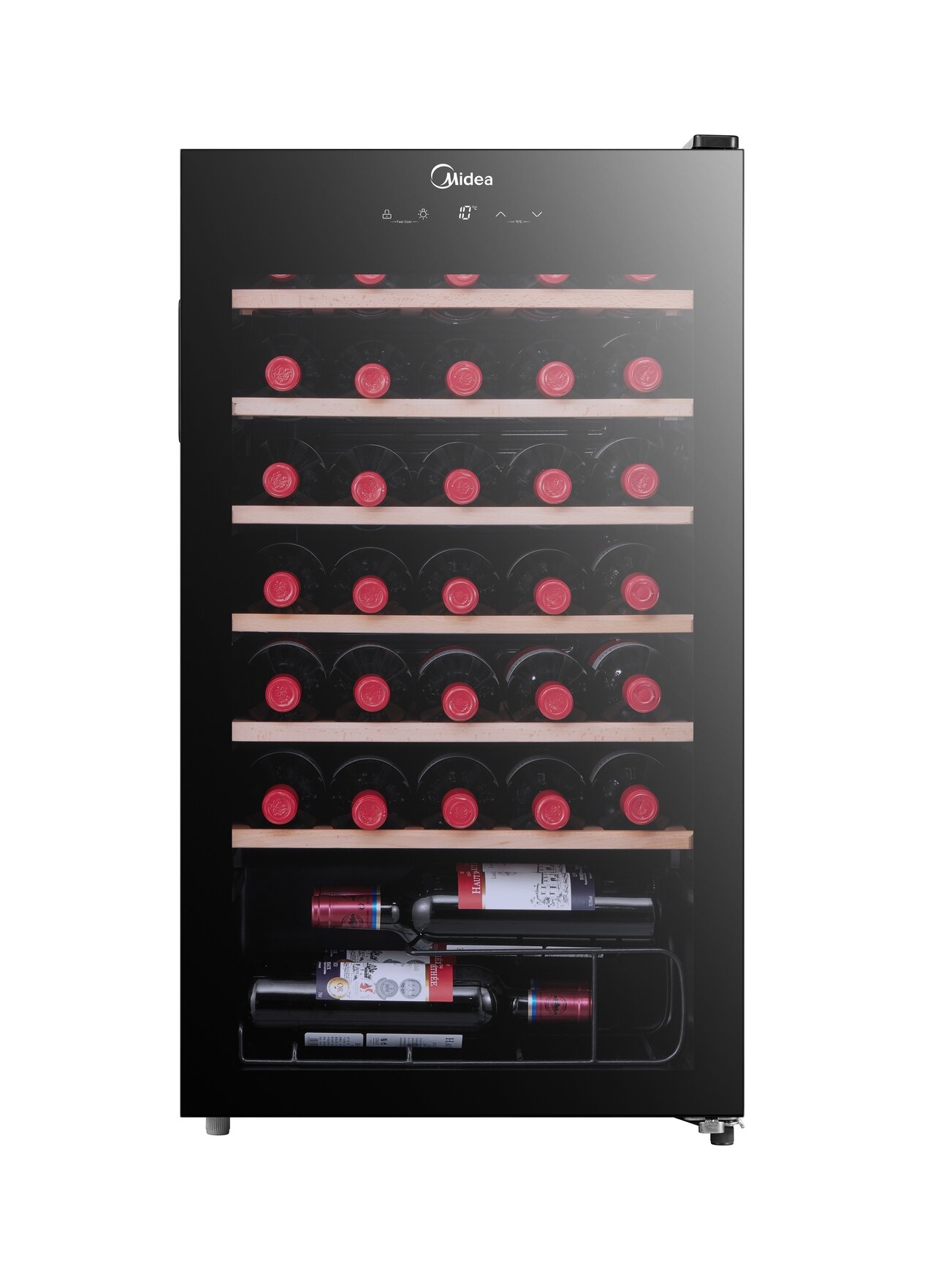 Midea Wine Cooler | MDRW150FGG22W | Energy efficiency class Class G | Free standing | Bottles capacity 34 | Black 4 Midea Wine Cooler | MDRW150FGG22W | Energy efficiency class Class G | Free standing | Bottles capacity 34 | Black 4
