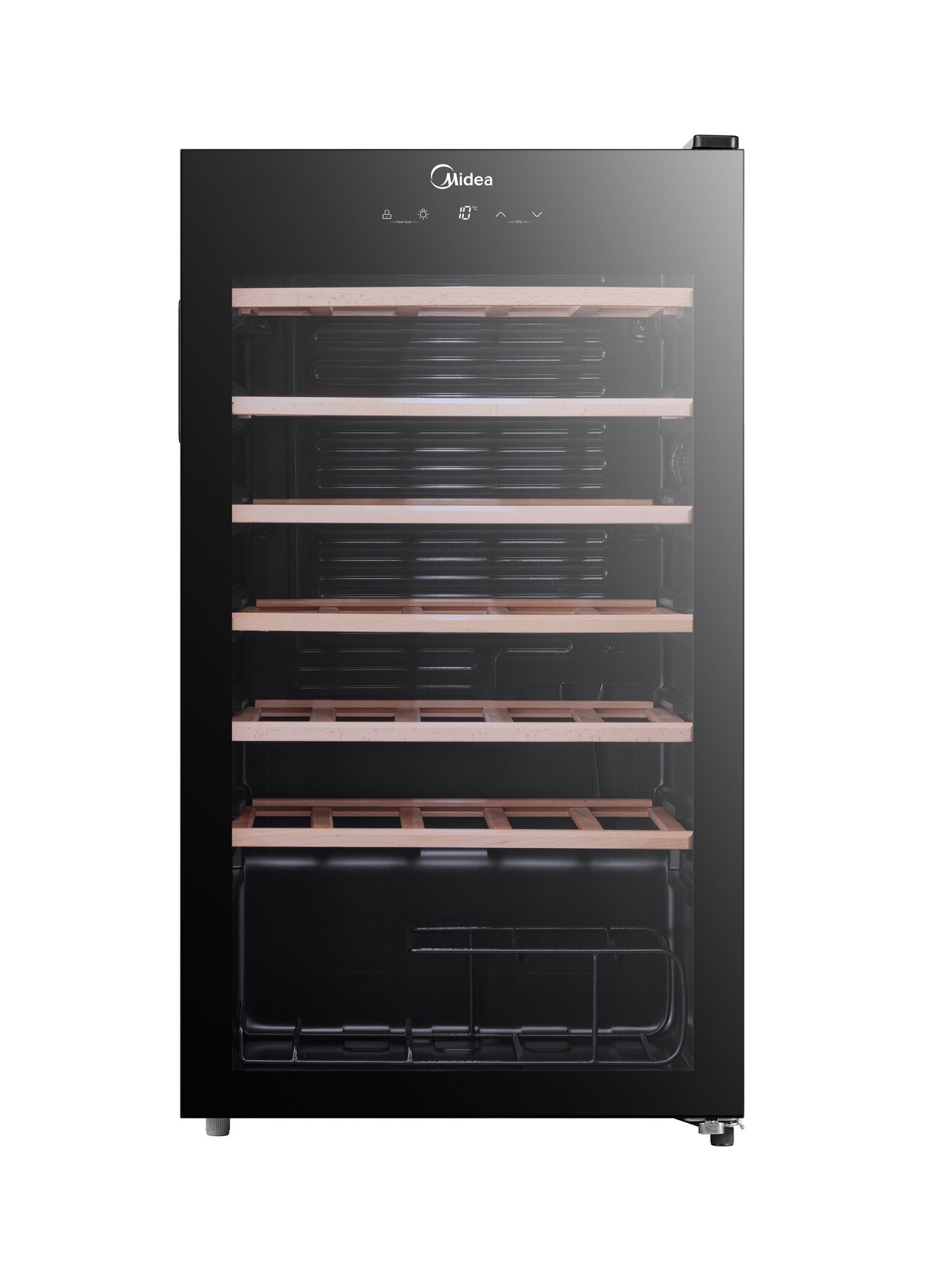 Midea Wine Cooler | MDRW150FGG22W | Energy efficiency class Class G | Free standing | Bottles capacity 34 | Black