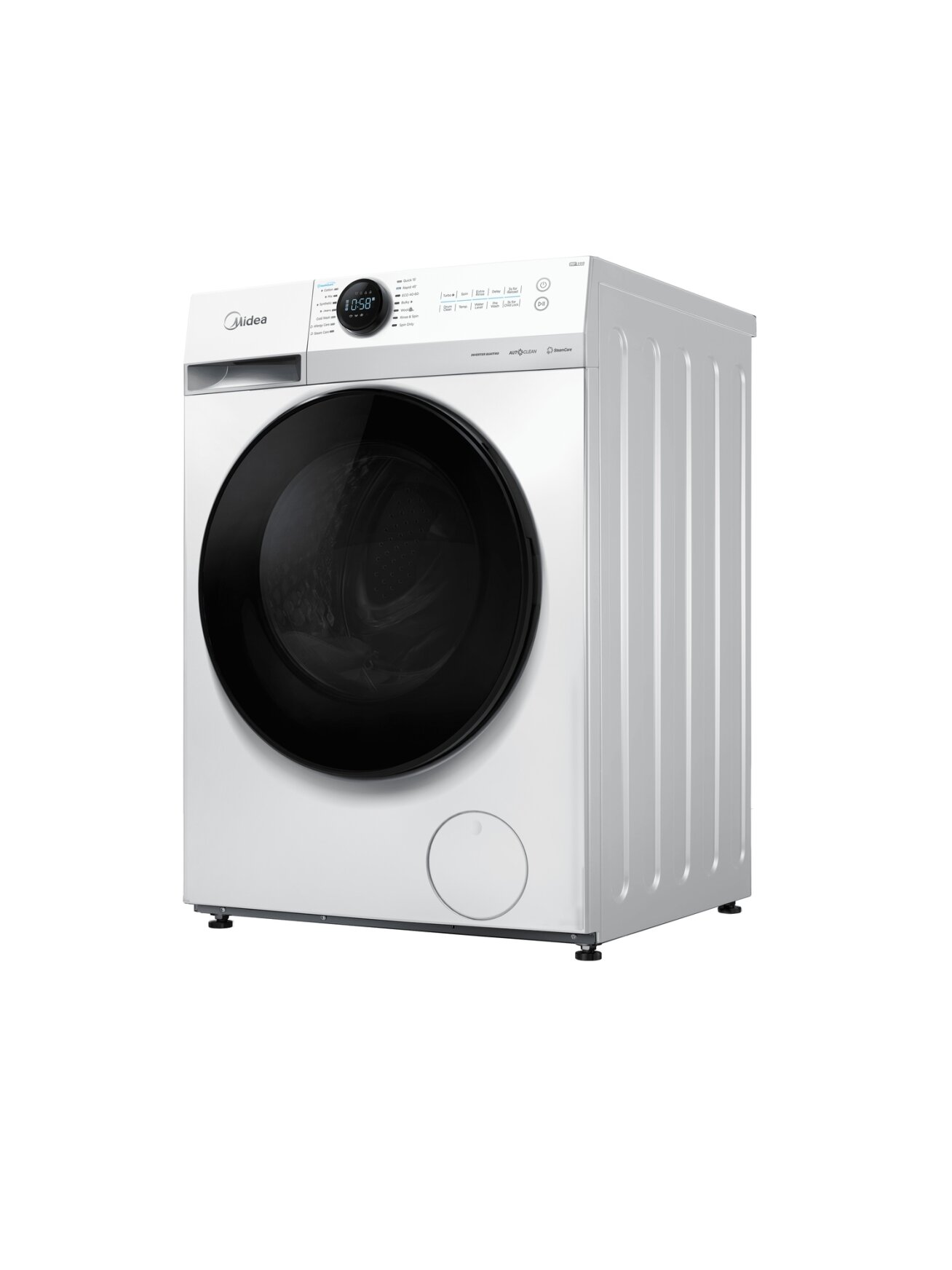 Midea Washing Machine | MF200W80WB/W-HR | Energy efficiency class A | Front loading | Washing capacity 8 kg | 1400 RPM | Depth 48 cm | Width 60 cm | Display | LCD | Steam function | White Midea Washing Machine | MF200W80WB/W-HR | Energy efficiency class A | Front loading | Washing capacity 8 kg | 1400 RPM | Depth 48 cm | Width 60 cm | Display | LCD | Steam function | White