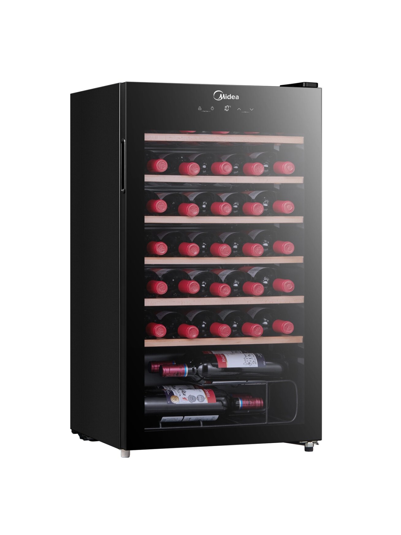 Midea Wine Cooler | MDRW150FGG22W | Energy efficiency class Class G | Free standing | Bottles capacity 34 | Black 5 Midea Wine Cooler | MDRW150FGG22W | Energy efficiency class Class G | Free standing | Bottles capacity 34 | Black 5