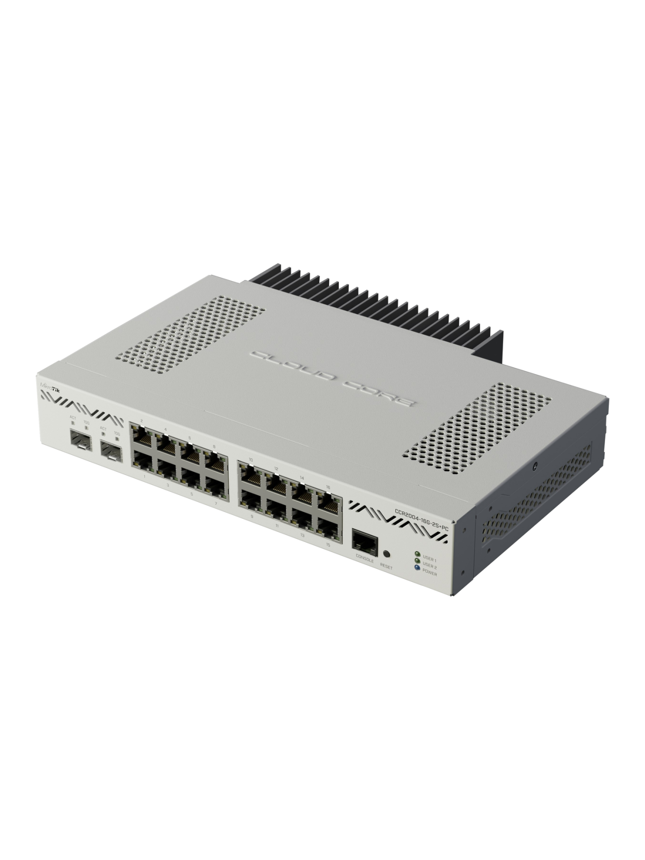 Mikrotik CCR2004-16G-2S+PC | Ethernet Router | CCR2004-16G-2S+PC | 10/100/1000 Mbit/s | Mesh Support No | MU-MiMO No | No mobile broadband 3