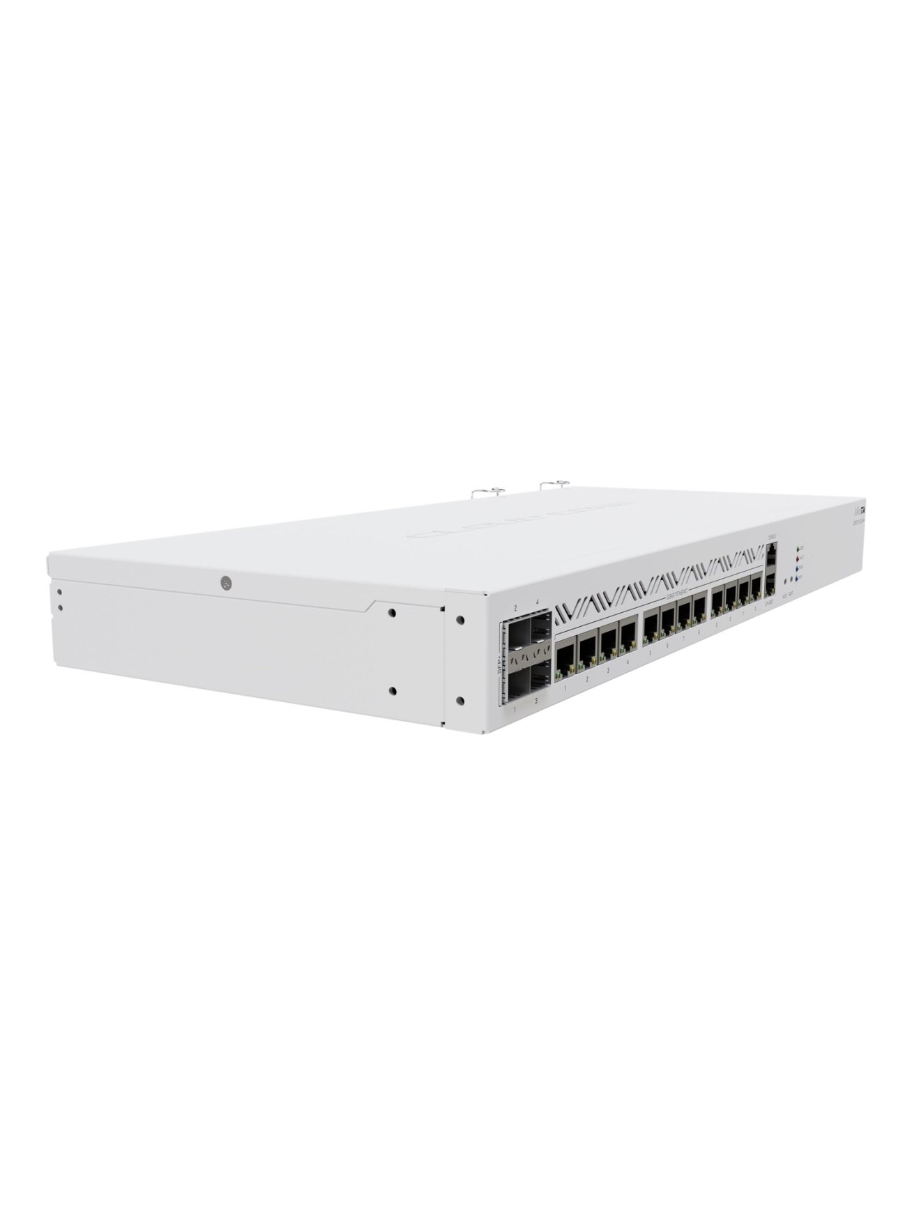Mikrotik Cloud Core Router CCR2116-12G-4S+, 16-CORE 2 GHZ ARM CPU, 16 GB DDR4 RAM, 4x10G SFP+ ports, 13xGigabit LAN ports, 1x RJ45 Serial port, 1x M.2 slots, 16 core CPU, 16 GB RAM, Dual redundant power supply, RouterOS L6 | Cloud Core Router | CCR2116-12 2