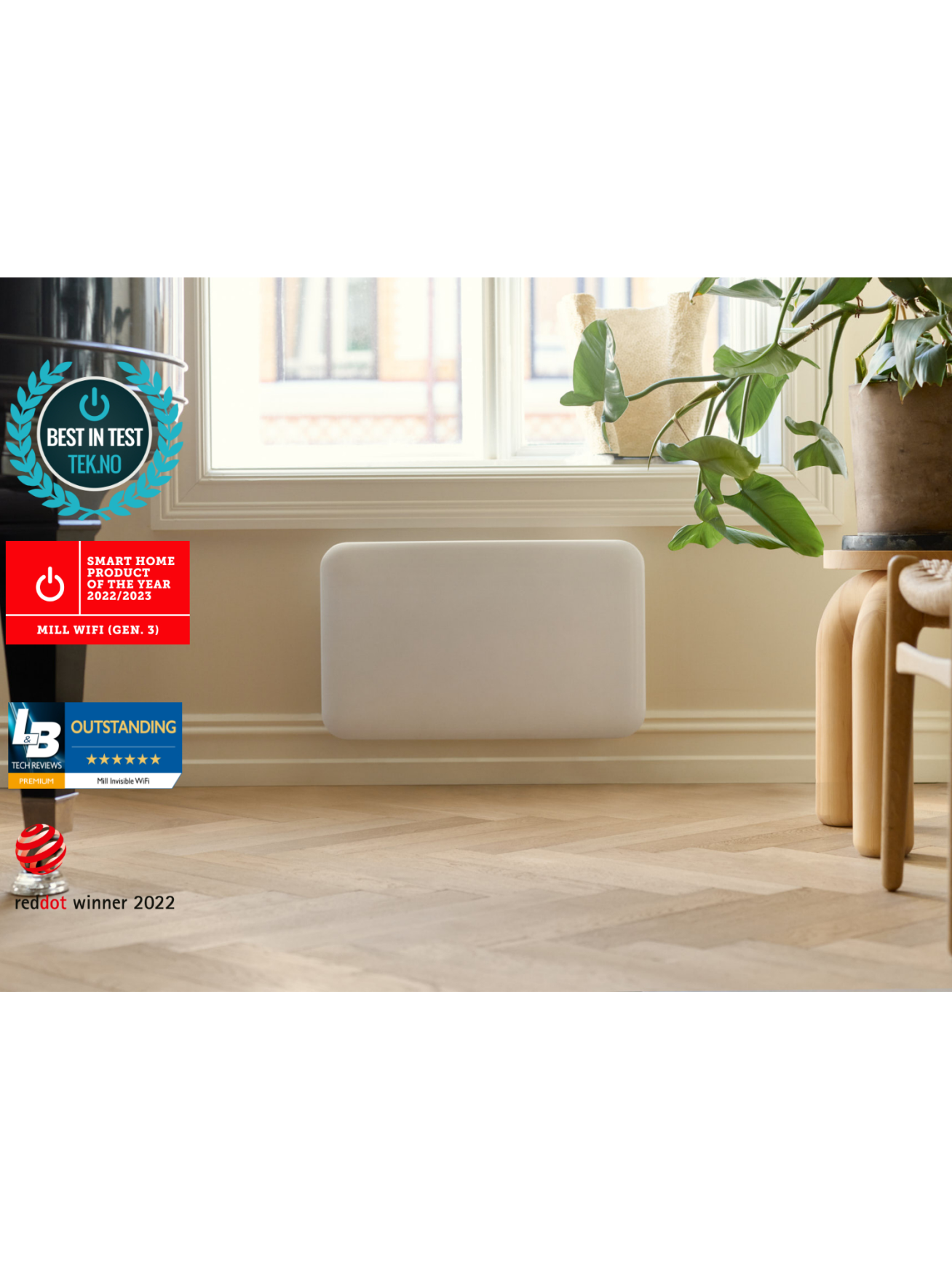 Mill Invisible Smart WiFi Heater | PA700WIFI4 | Panel Heater | 700 W | Suitable for rooms up to 9-12 m² | White | IPX4 4 Mill Invisible Smart WiFi Heater | PA700WIFI4 | Panel Heater | 700 W | Suitable for rooms up to 9-12 m² | White | IPX4 4