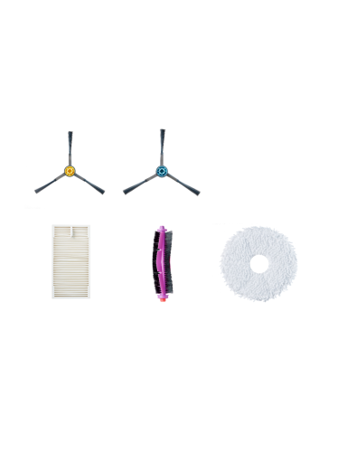 Midea Spare Parts Kit for V12: 6x Side brushes, 2x Roller brushes, 3x HEPA Filters, 4x Mops, 3x Dust Bags Midea Spare Parts Kit for V12: 6x Side brushes, 2x Roller brushes, 3x HEPA Filters, 4x Mops, 3x Dust Bags