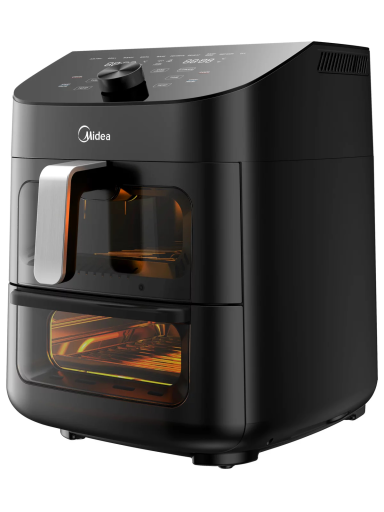 Midea Two Zone Airfryer | MAD1100DADK | Power 1850 W | Capacity 4.4/6.4 L | Rapid Air technology | Black