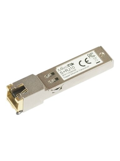 MikroTik | S+RJ10 | SFP+ | Copper | RJ-45 | 10/100/1000/10000 Mbit/s | Maximum transfer distance 200 m | -20 to +60C | COMPATIBLE ONLY WITH ACTIVE COOLING SWITCHES (DISCONNECTS WITH PASSIVE COOLING SWITCHES) -20 to +60C