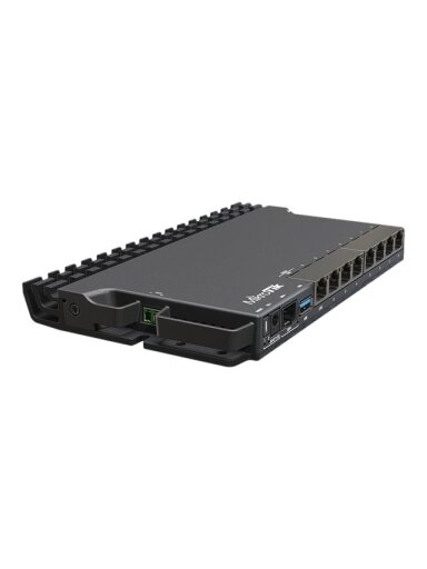 MikroTik Wired Ethernet Router RB5009UG+S+IN, Quad core 1.4 GHz CPU, 1xSFP+, 7xGigabit LAN, 1x2.5G LAN, 1xUSB, Can be powered in 3 different ways, CPU temperature monitor, Mounts FOUR of these Routers in a Single 1U Rackmount Space, RouterOS L5 | Wired Et MikroTik Wired Ethernet Router RB5009UG+S+IN, Quad core 1.4 GHz CPU, 1xSFP+, 7xGigabit LAN, 1x2.5G LAN, 1xUSB, Can be powered in 3 different ways, CPU temperature monitor, Mounts FOUR of these Routers in a Single 1U Rackmount Space, RouterOS L5 | Wired Et