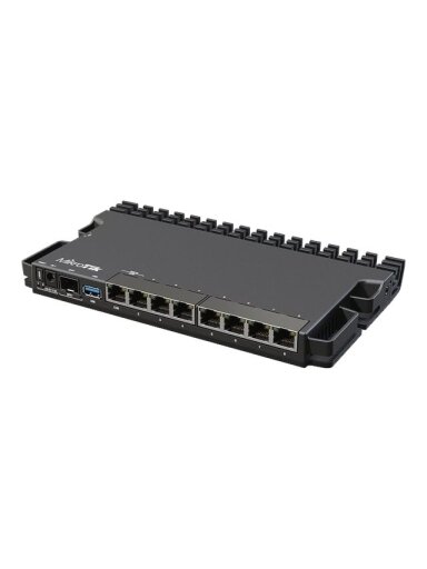 MikroTik Wired Ethernet Router RB5009UG+S+IN, Quad core 1.4 GHz CPU, 1xSFP+, 7xGigabit LAN, 1x2.5G LAN, 1xUSB, Can be powered in 3 different ways, CPU temperature monitor, Mounts FOUR of these Routers in a Single 1U Rackmount Space, RouterOS L5 | Wired Et MikroTik Wired Ethernet Router RB5009UG+S+IN, Quad core 1.4 GHz CPU, 1xSFP+, 7xGigabit LAN, 1x2.5G LAN, 1xUSB, Can be powered in 3 different ways, CPU temperature monitor, Mounts FOUR of these Routers in a Single 1U Rackmount Space, RouterOS L5 | Wired Et