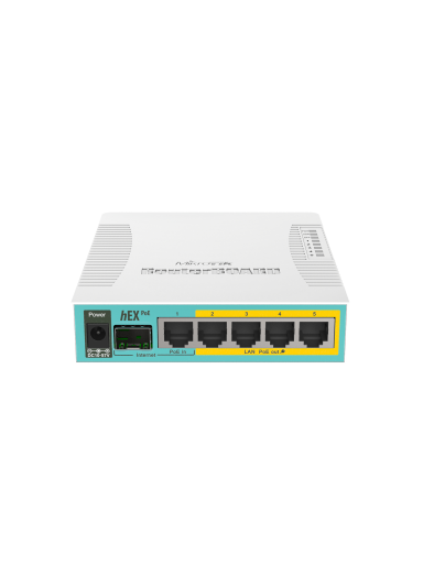 Mikrotik Wired Ethernet Router RB960PGS, hEX PoE, CPU 800MHz, 128MB RAM, 16MB, 1xSFP, 5xGigabit LAN, 1xUSB, Power Output On ports 2-5, Ourput: 1A max per port; 2A max total, RouterOS L4 | hEX PoE Router | RB960PGS | No Wi-Fi | 10/100/1000 Mbit/s | Etherne Mikrotik Wired Ethernet Router RB960PGS, hEX PoE, CPU 800MHz, 128MB RAM, 16MB, 1xSFP, 5xGigabit LAN, 1xUSB, Power Output On ports 2-5, Ourput: 1A max per port; 2A max total, RouterOS L4 | hEX PoE Router | RB960PGS | No Wi-Fi | 10/100/1000 Mbit/s | Etherne