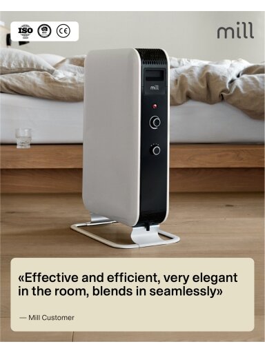 Mill | Heater | AB-H1000MEC | Oil Filled Radiator | 1000 W | Number of power levels 3 | Suitable for rooms up to 12-16 m² | White
