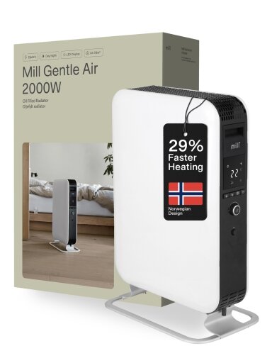 Mill | Heater | AB-H2000DN | Oil Filled Radiator | 2000 W | Number of power levels 3 | Suitable for rooms up to 24-34 m³ | White Mill | Heater | AB-H2000DN | Oil Filled Radiator | 2000 W | Number of power levels 3 | Suitable for rooms up to 24-34 m³ | White