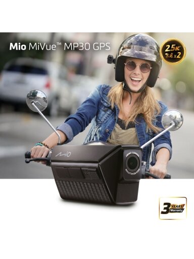 Mio | MiVue MP30 Dual 2.5K Rider Dash Cam | GPS (satellite)