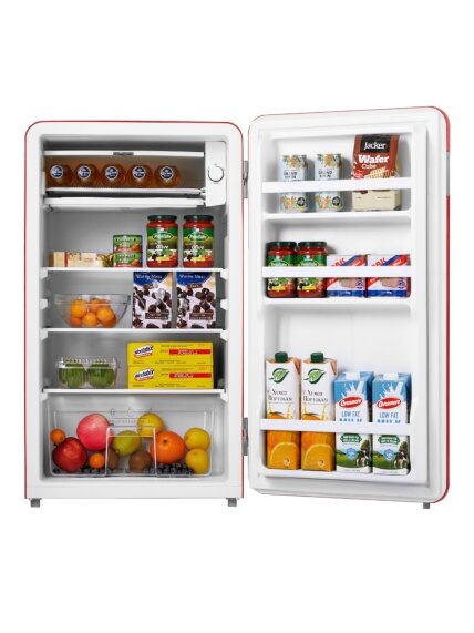 Midea Refrigerator | MDRD142SLE32 | Energy efficiency class E | Free standing | Larder | Height 83.5 cm | Fridge net capacity 93 L | 41 dB | Red 5