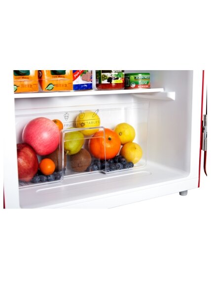 Midea Refrigerator | MDRD142SLE32 | Energy efficiency class E | Free standing | Larder | Height 83.5 cm | Fridge net capacity 93 L | 41 dB | Red 7