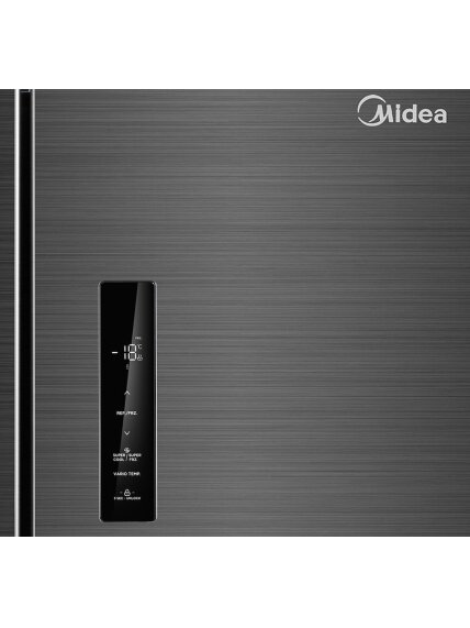 Midea Refrigerator | MDRF632FIE45 | Energy efficiency class E | Free standing | Side by Side | Height 177.5 cm | No Frost system | Fridge net capacity 305 L | Freezer net capacity 168 L | Display | 35 dB | Dark Inox 3