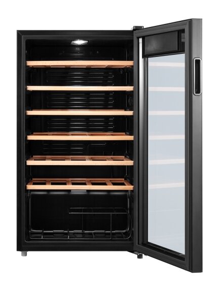Midea Wine Cooler | MDRW150FGG22W | Energy efficiency class Class G | Free standing | Bottles capacity 34 | Black 3 Midea Wine Cooler | MDRW150FGG22W | Energy efficiency class Class G | Free standing | Bottles capacity 34 | Black 3