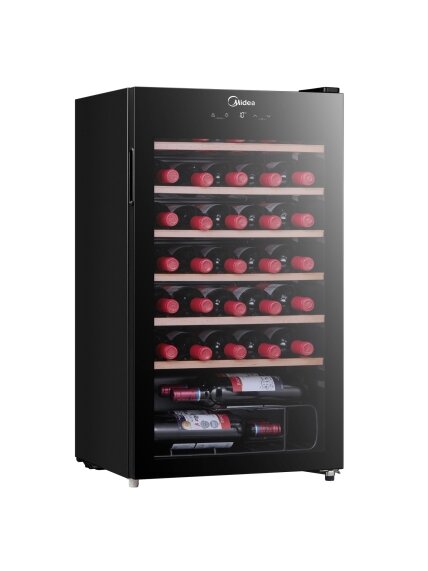 Midea Wine Cooler | MDRW150FGG22W | Energy efficiency class Class G | Free standing | Bottles capacity 34 | Black 5 Midea Wine Cooler | MDRW150FGG22W | Energy efficiency class Class G | Free standing | Bottles capacity 34 | Black 5