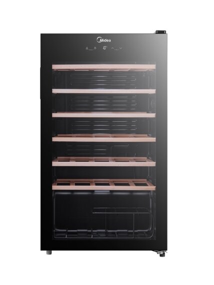 Midea Wine Cooler | MDRW150FGG22W | Energy efficiency class Class G | Free standing | Bottles capacity 34 | Black
