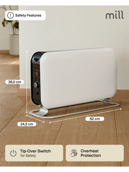 Mill | Heater | CO2200LEDMAX | Convection Heater | 2200 W | Number of power levels 3 | Suitable for rooms up to 5-30 m² | White 10