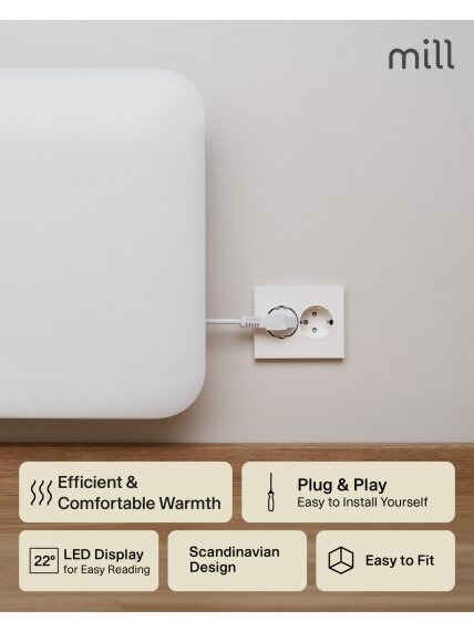 Mill | Heater | IB250 Steel | Panel Heater | 250 W | Number of power levels 1 | Suitable for rooms up to 2-5 m² | White 2 Mill | Heater | IB250 Steel | Panel Heater | 250 W | Number of power levels 1 | Suitable for rooms up to 2-5 m² | White 2