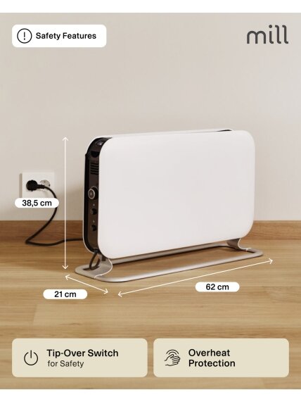 Mill | Heater | SG2000LED | Convection Heater | 2000 W | Number of power levels 3 | Suitable for rooms up to 5-20 m² | White 17