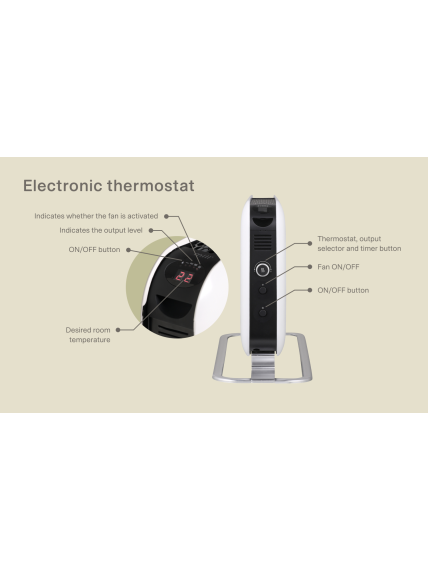 Mill | Heater | SG2000LED | Convection Heater | 2000 W | Number of power levels 3 | Suitable for rooms up to 5-20 m² | White 16