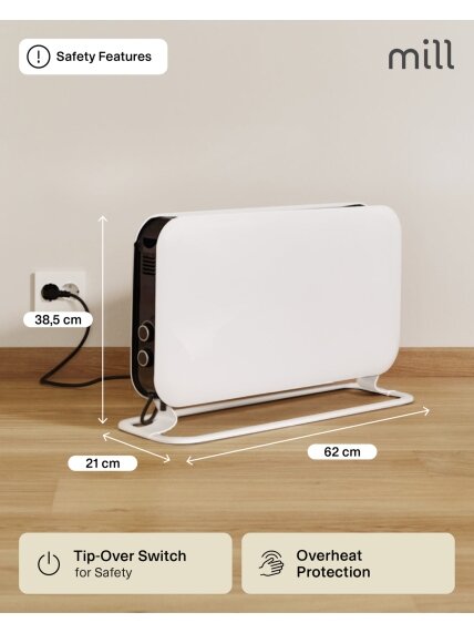 Mill | Heater | SG2000MEC | Convection Heater | 2000 W | Number of power levels 3 | Suitable for rooms up to 5-20 m² | White | N/A 11