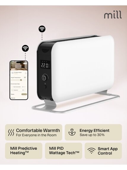 Mill | Portable Heater | CO1500MAXWIFI3 | Convection Heater | 1500 W | Suitable for rooms up to 14-18 m² | White | IPX4 8 Mill | Portable Heater | CO1500MAXWIFI3 | Convection Heater | 1500 W | Suitable for rooms up to 14-18 m² | White | IPX4 8